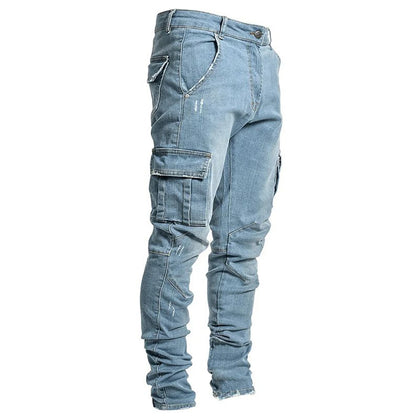 UrbanCore — Vaqueros Cargo Masculinos Ajustados con Múltiples Bolsillos