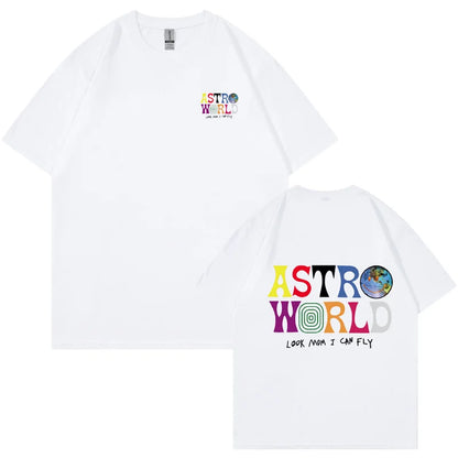 Camiseta AstroFly — Algodón Streetwear Letter Print Premium