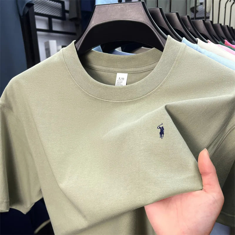 Camiseta Pony Lux — Algodón Premium Bordado Casual