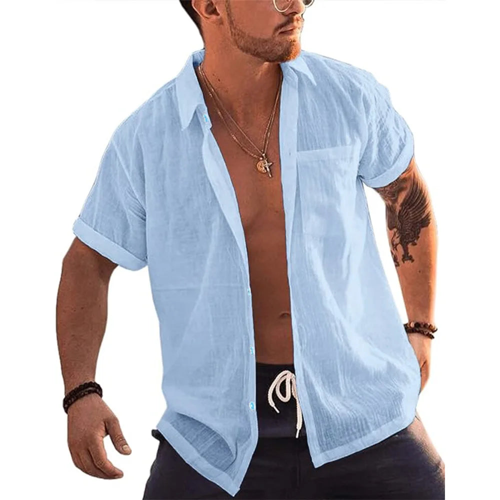 50% OFF Camisa Brisa — Algodón & Lino Ligero de Verano