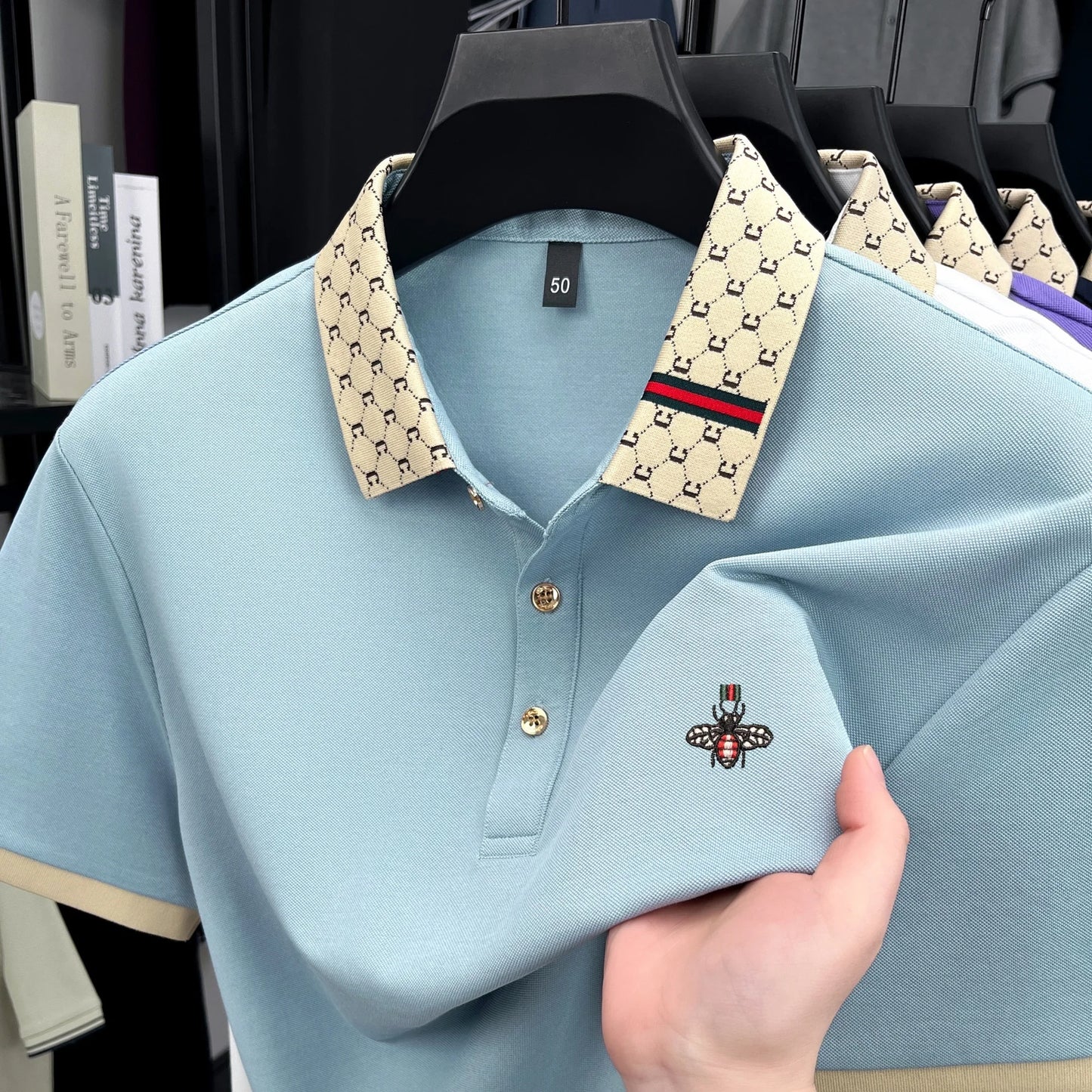 Polo BeeLux — Jacquard Bordado Premium