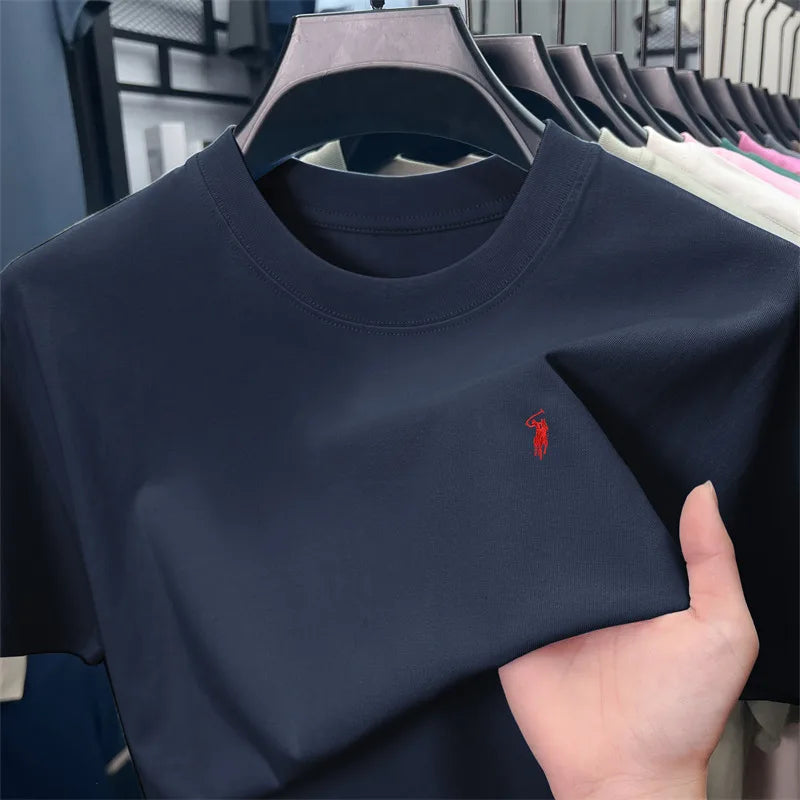 Camiseta Pony Lux — Algodón Premium Bordado Casual