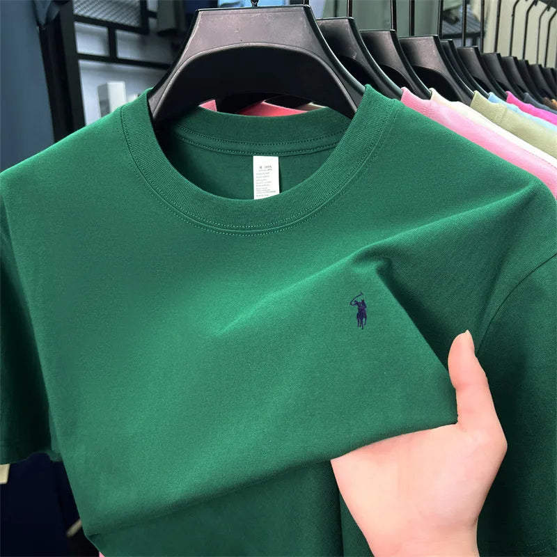 Camiseta Pony Lux — Algodón Premium Bordado Casual