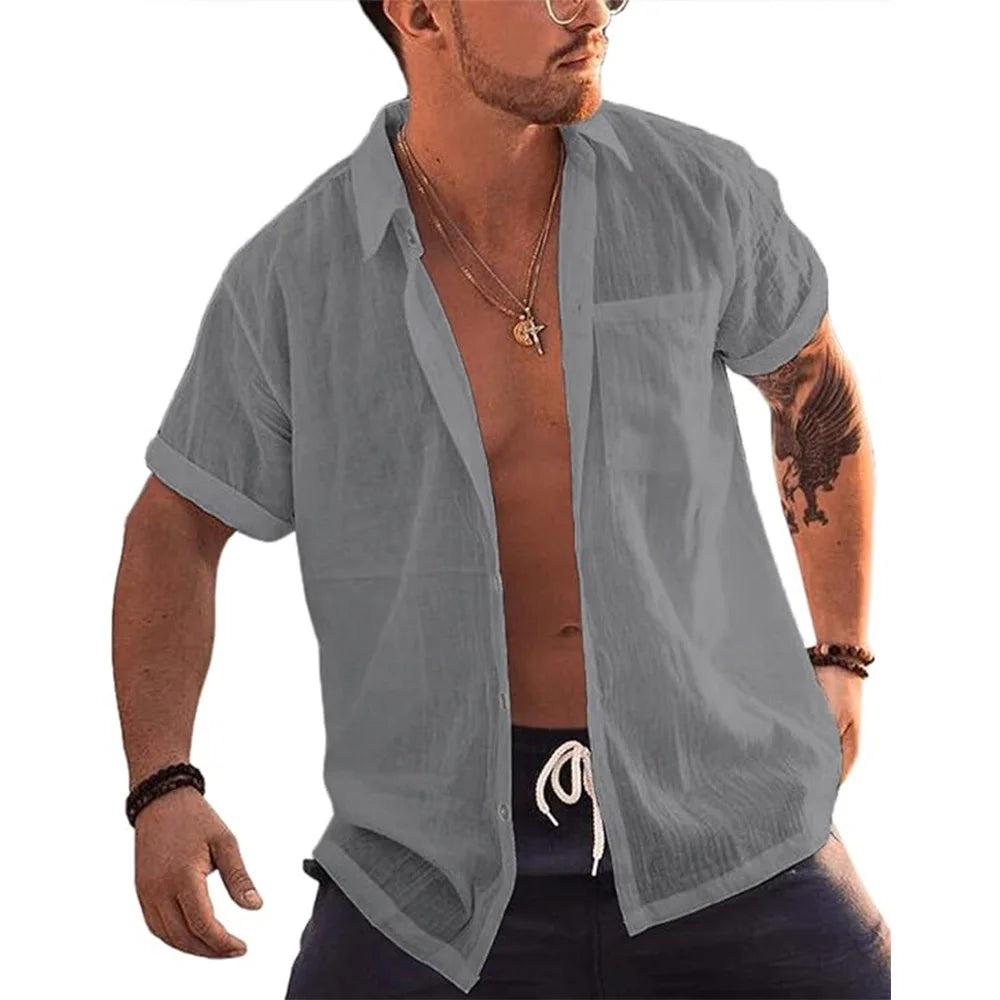 50% OFF Camisa Brisa — Algodón & Lino Ligero de Verano