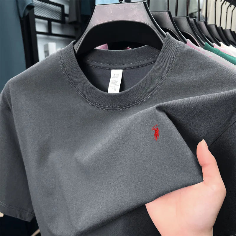 Camiseta Pony Lux — Algodón Premium Bordado Casual